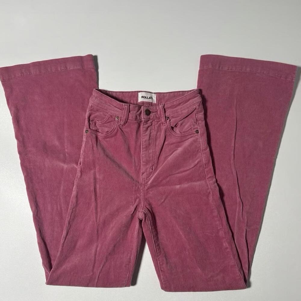 ROLLA'S Dusty Rose Corduroy Flare Jeans - Picture 2 of 7